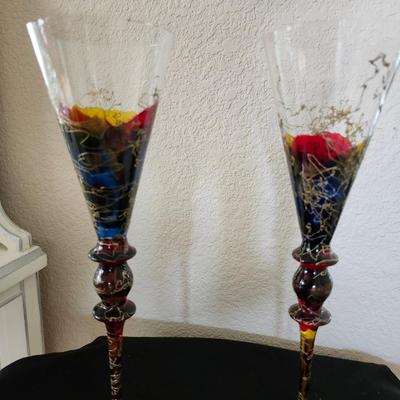 Romanian Glass Toasting Flutes