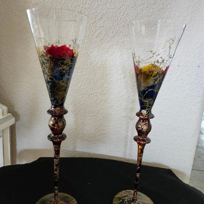 Romanian Glass Toasting Flutes