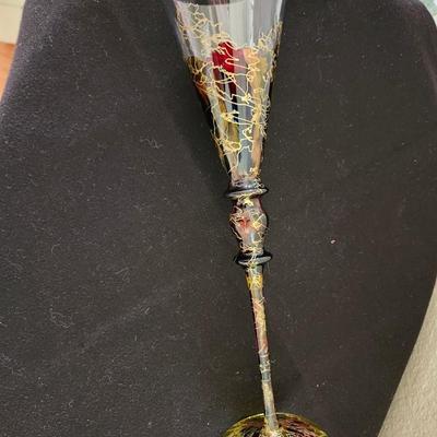Romanian Glass Toasting Flute