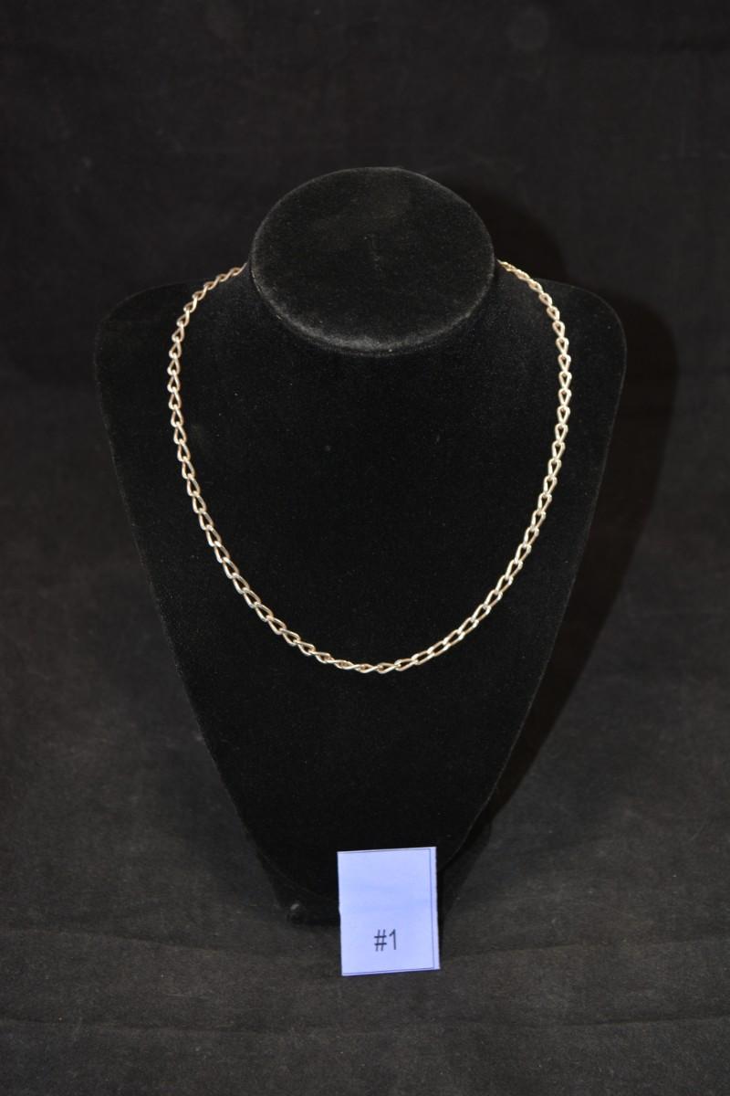 925 Sterling Cube Link Necklace 18" 14.4g