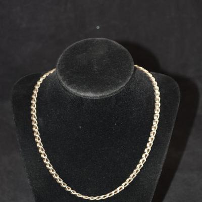 925 Sterling Cube Link Necklace 18" 14.4g