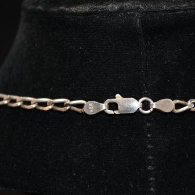 925 Sterling Cube Link Necklace 18" 14.4g