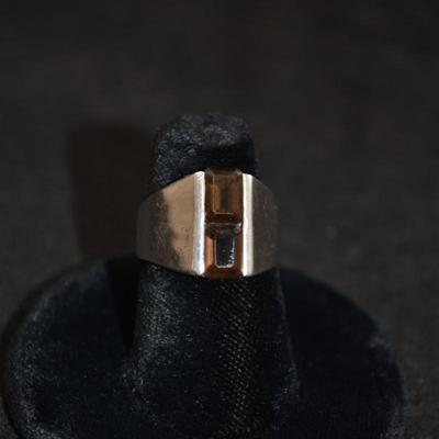 925 Sterling Ring with 2 Cut Smoky Topaz Size 6 5.6g