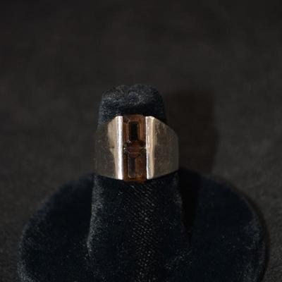 925 Sterling Ring with 2 Cut Smoky Topaz Size 6 5.6g