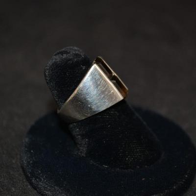 925 Sterling Ring with 2 Cut Smoky Topaz Size 6 5.6g