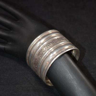 Wide Sterling Berber Cuff Bracelet 57.0g 1.75" Wide