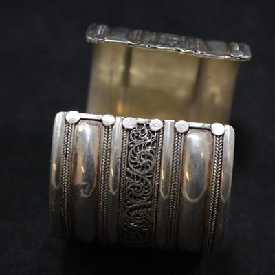 Wide Sterling Berber Cuff Bracelet 57.0g 1.75" Wide
