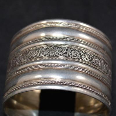 Wide Sterling Berber Cuff Bracelet 57.0g 1.75" Wide