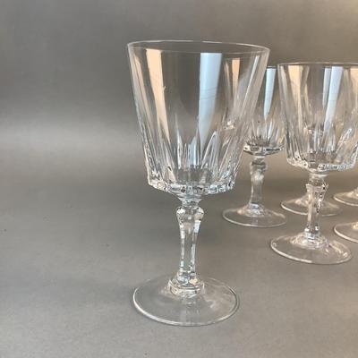 1083 Large 30pc Set of Red and White Crystal Wine Goblets