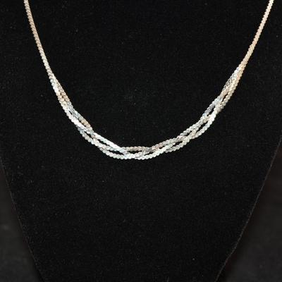925 Sterling Braided Serpentine Necklace 18" 6.5g