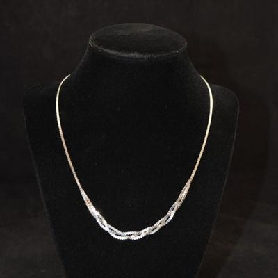 925 Sterling Braided Serpentine Necklace 18" 6.5g