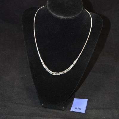 925 Sterling Braided Serpentine Necklace 18" 6.5g