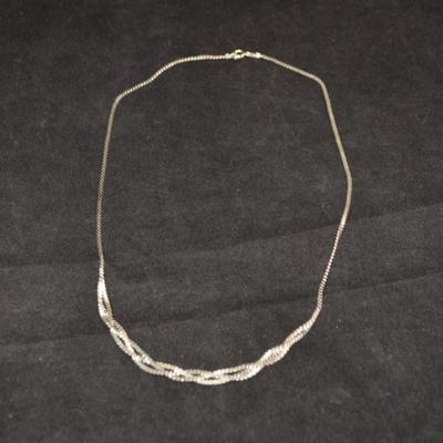 925 Sterling Braided Serpentine Necklace 18" 6.5g