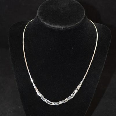 925 Sterling Braided Serpentine Necklace 18" 6.5g