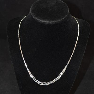 925 Sterling Braided Serpentine Necklace 18