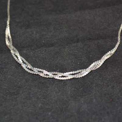 925 Sterling Braided Serpentine Necklace 18" 6.5g
