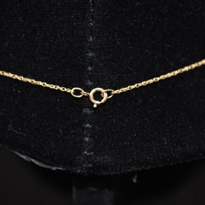 14k Gold Tourmaline Heart Pendant on 14K Gold Chain 18" 1.3g