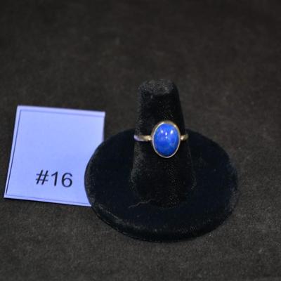 925 Sterling Sodalite Ring Size 6.5 1.7g