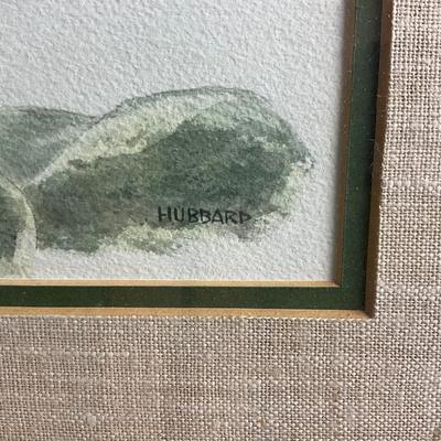 1088 Vintage Original Watercolor of Fish Signed Hubbard