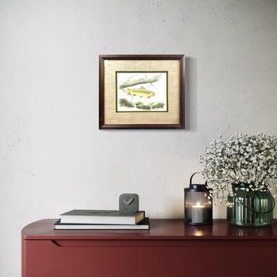 1088 Vintage Original Watercolor of Fish Signed Hubbard