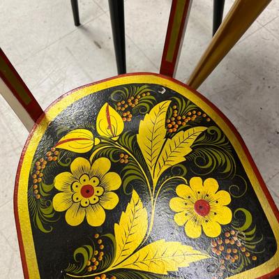 Beautiful Russian table stools, bowl, spoons