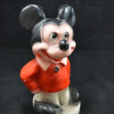 Vintage Plaster of Paris Mickey Mouse Coin Bank, Mexico 11.5" Tall