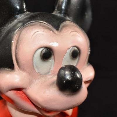 Vintage Plaster of Paris Mickey Mouse Coin Bank, Mexico 11.5" Tall