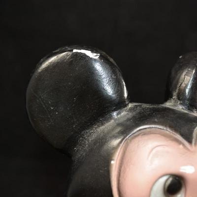 Vintage Plaster of Paris Mickey Mouse Coin Bank, Mexico 11.5" Tall