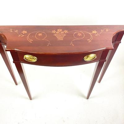 1088 Vintage Cherry HARDEN Hepplewhite Style Inlaid Console Table