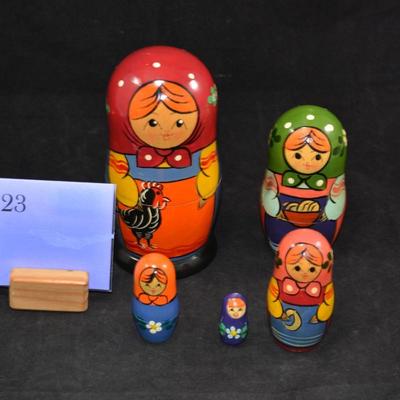 Vintage Farm Themed Russian Nesting Dolls 6"