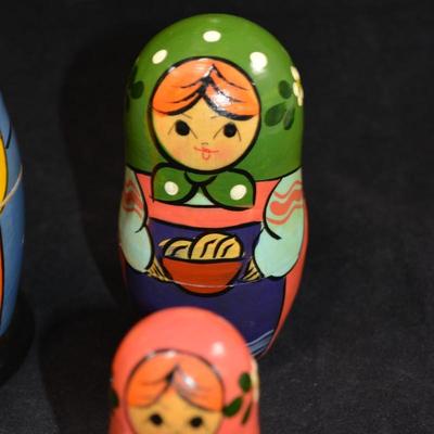 Vintage Farm Themed Russian Nesting Dolls 6"