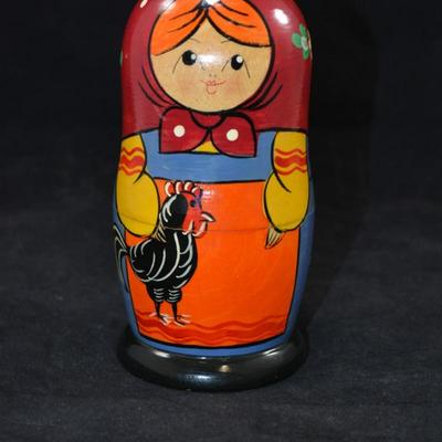 Vintage Farm Themed Russian Nesting Dolls 6"