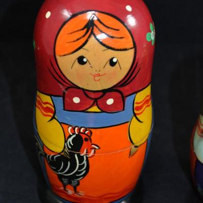 Vintage Farm Themed Russian Nesting Dolls 6"