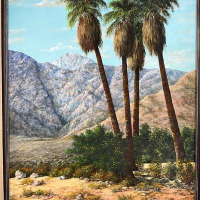 1090 Large Original Desert Landscape Painting by Karl Weidhofer (1920-2001) California