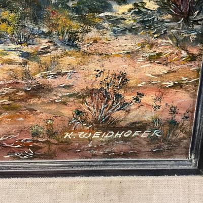 1090 Large Original Desert Landscape Painting by Karl Weidhofer (1920-2001) California