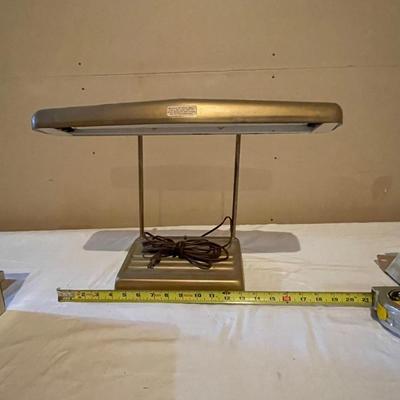 VINTAGE DOUBLE GOOSENECK FLUORESCENT DESK LAMP