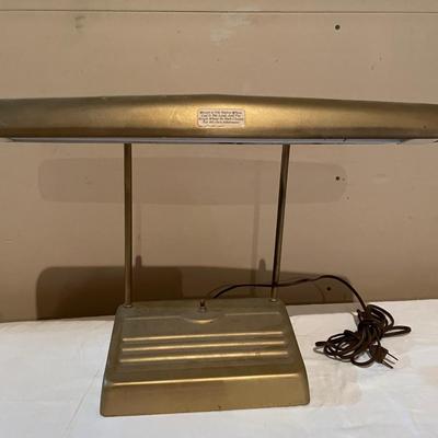 VINTAGE DOUBLE GOOSENECK FLUORESCENT DESK LAMP