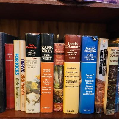 Two full shelves of Hardback Books