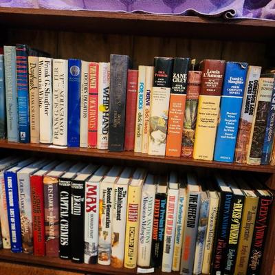 Two full shelves of Hardback Books