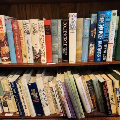 Two full shelves of Hardback Books