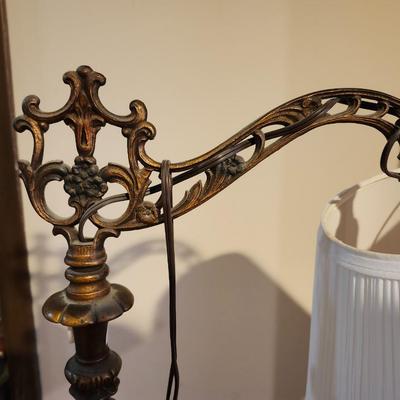 Vintage bridge lamp Art Deco or Victorian floor lamp cast iron