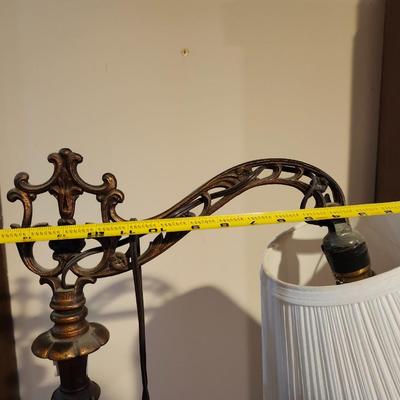 Vintage bridge lamp Art Deco or Victorian floor lamp cast iron