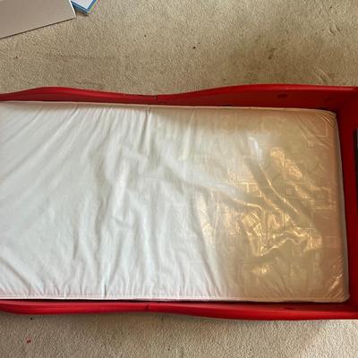 Red Cars Toddler Bed with Mattress and Elephant Sleeping Bag