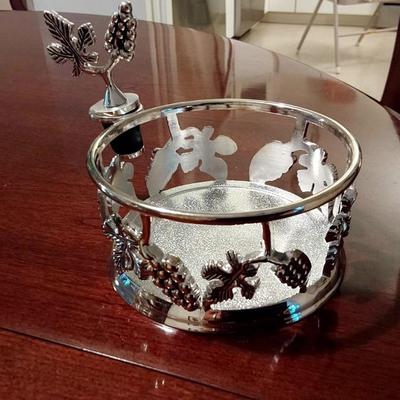 Vintage Silver Pewter Serving Set plus wine caddy and stopper