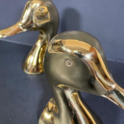 LOT 67B: Vintage Virginia Metalcrafters Solid Brass Goose Heads