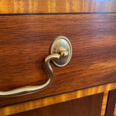 LOT 72D: Henkel Harris Furniture Matching Mahogany Hutch & Sideboard w/ Keys