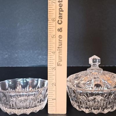 LOT 81K: Galway & Cristal d'Arques Crystal Vases w/ Three Crystal Dishes