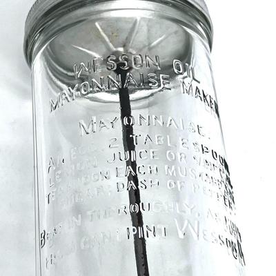 Vintage Glass Jar Wesson Oil Mayo Maker
