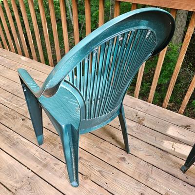 Four Outdoor Plastic Chairs + Table (D-JS)