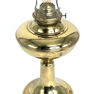 Vintage Eagle Brand Oil Lamp with Decorative Globe